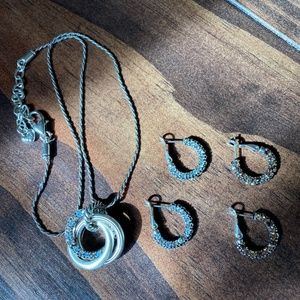 Lot of Brighton, 2earrings, necklace, w/pouch